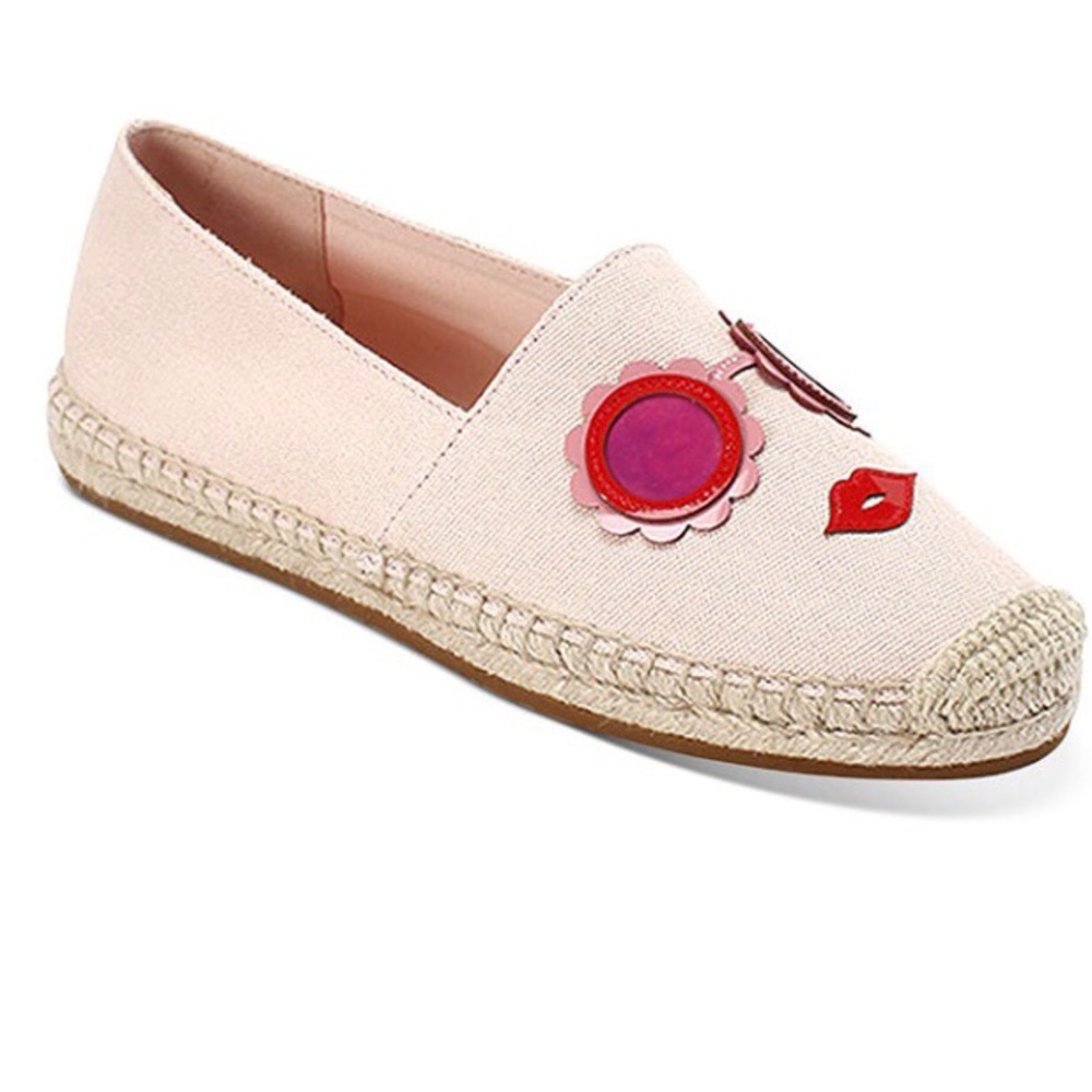Kate Spade Pink Espadrilles with Red and Purple Details